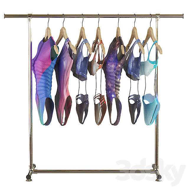 Rack with swimsuits 3ds Max - thumbnail 3