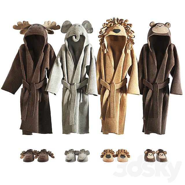 RH Baby bathrobe Animal set 002 3DSMax File - thumbnail 1