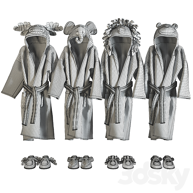 RH Baby bathrobe Animal set 002 3DSMax File - thumbnail 2