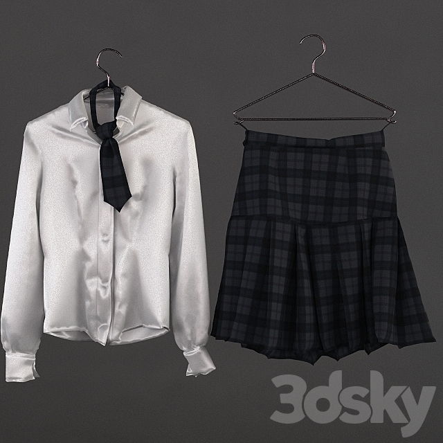 School uniform 3DS Max Model - thumbnail 2