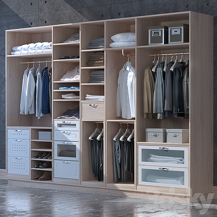 Set for clothes and shoes cabinet 3DS Max - thumbnail 1