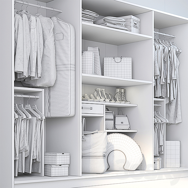 Set of clothes shoes and accessories for the cabinet mix 3 3ds Max - thumbnail 3