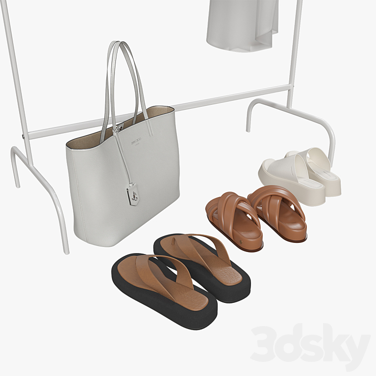 Set of clothes shoes and bag 3DS Max Model - thumbnail 2