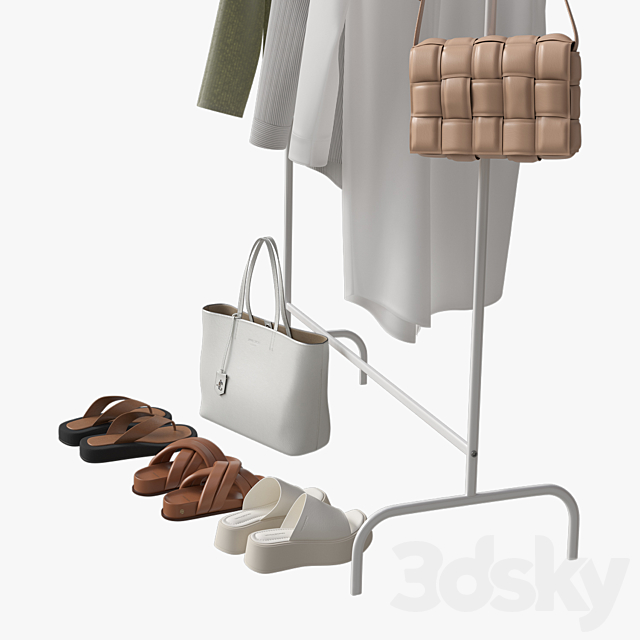 Set of clothes shoes and bag 3DS Max Model - thumbnail 3