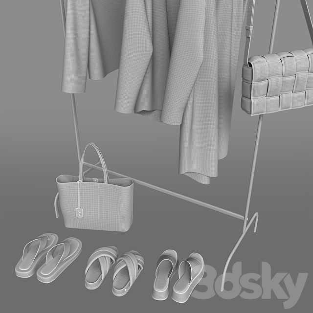 Set of clothes shoes and bag 3DS Max Model - thumbnail 6