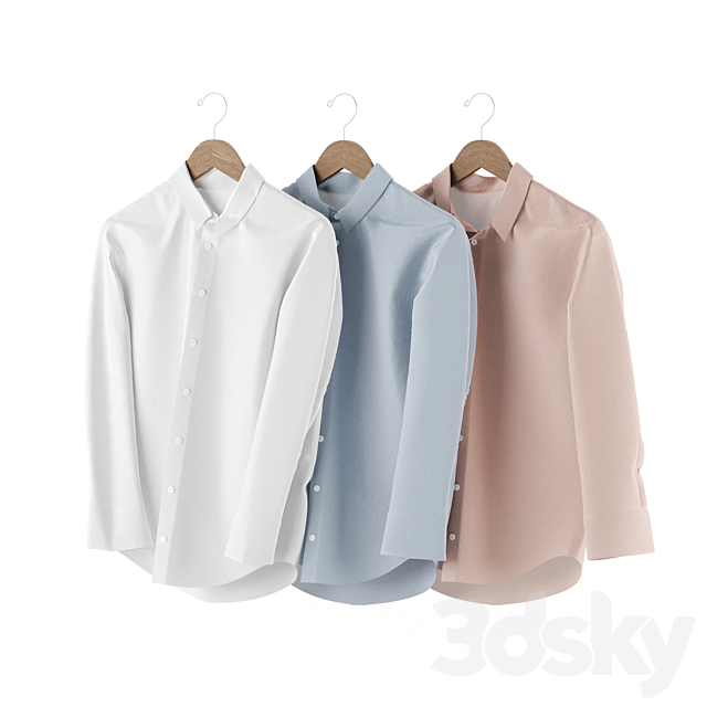 Set of men’s shirts 3ds Max - thumbnail 2