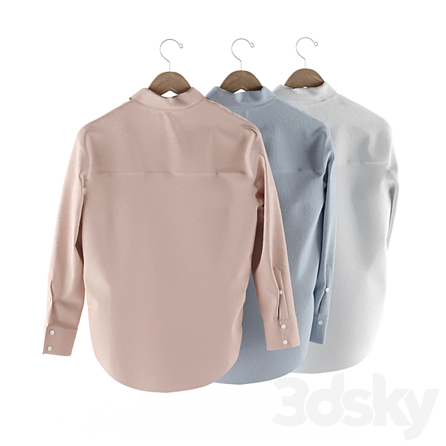 Set of men’s shirts 3ds Max - thumbnail 3