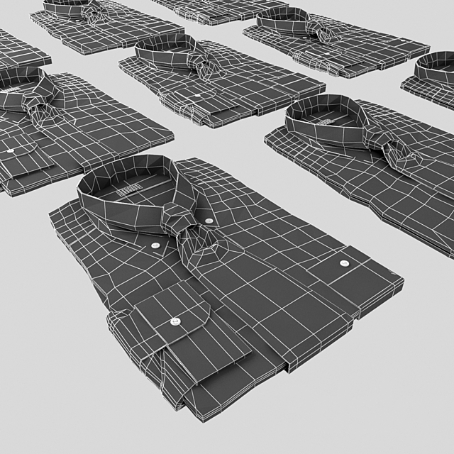 Set of shirts with tie 3DS Max Model - thumbnail 3