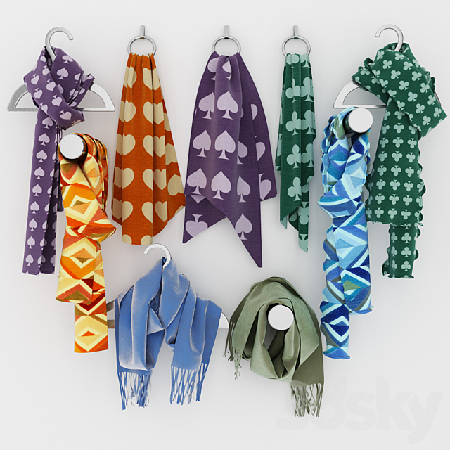 Set scarf hangers 3DSMax File - thumbnail 1