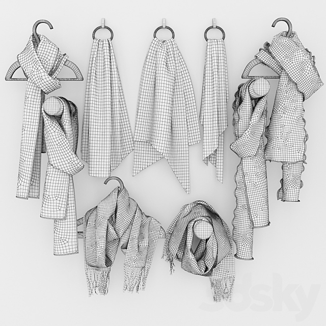 Set scarf hangers 3DSMax File - thumbnail 2