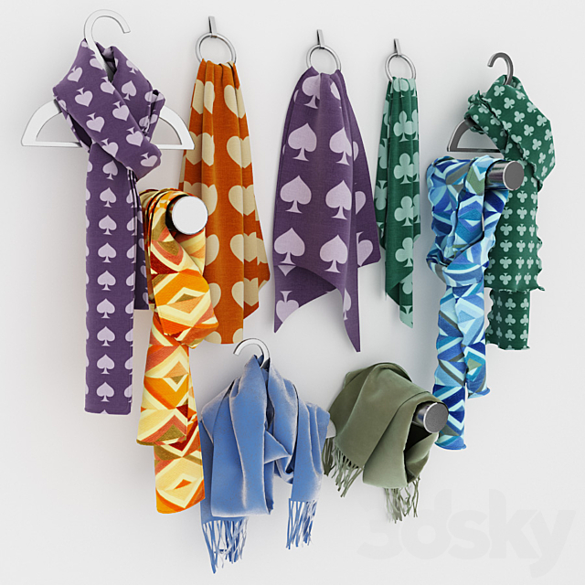 Set scarf hangers 3DSMax File - thumbnail 3