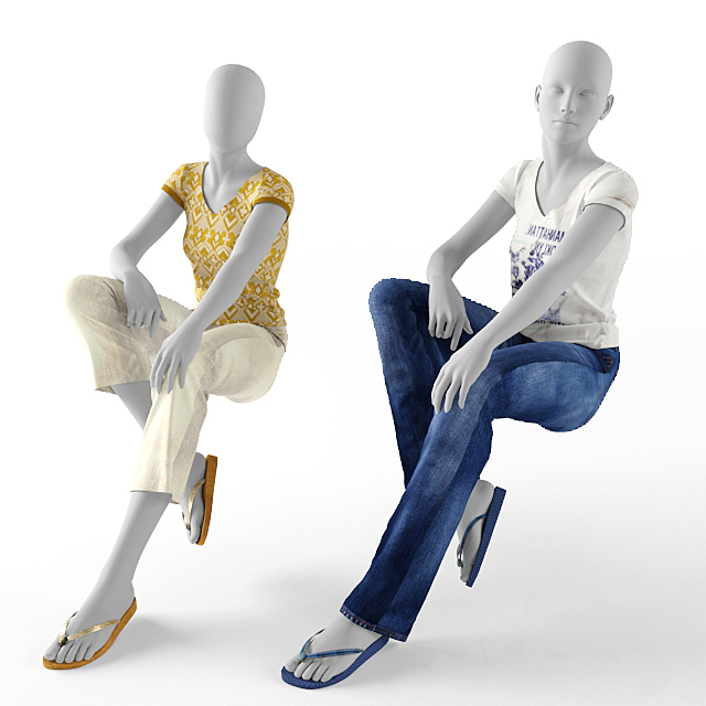 sitting female mannequin 3DSMax File - thumbnail 1