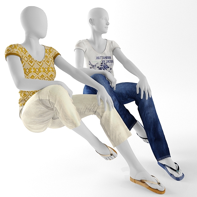 sitting female mannequin 3DSMax File - thumbnail 2