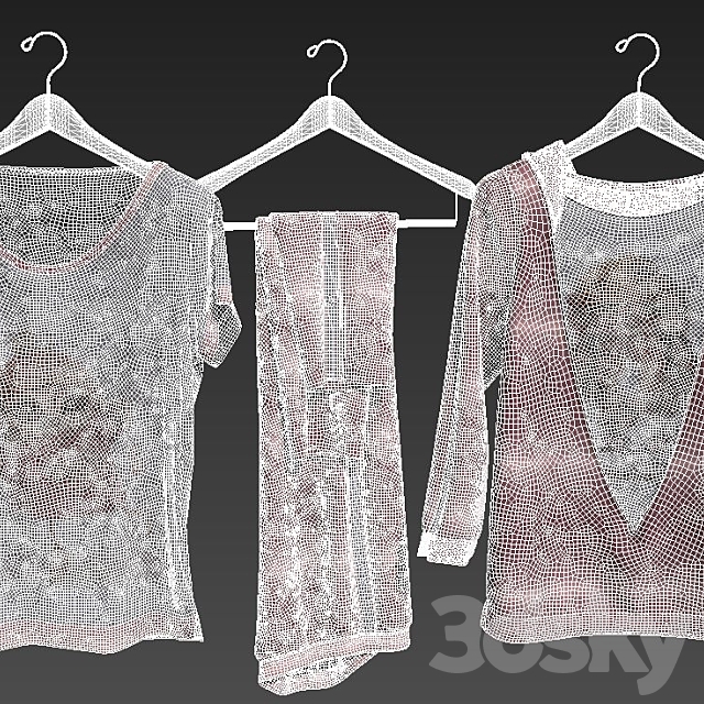 Sports clothing on hangers 3DS Max Model - thumbnail 3