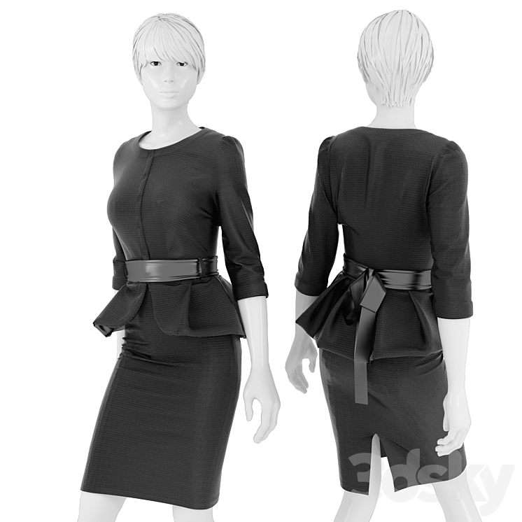 Suit female mannequin 3DS Max - thumbnail 1