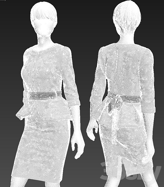 Suit female mannequin 3DSMax File - thumbnail 2