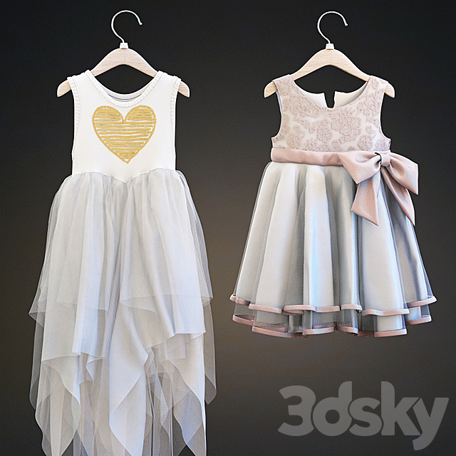 Two children’s dresses 3DSMax File - thumbnail 2