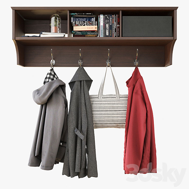 Wall Shelf With Clothes 3DS Max - thumbnail 1