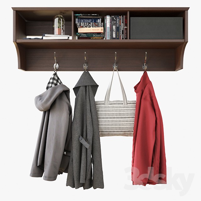 Wall Shelf With Clothes 3DS Max - thumbnail 3