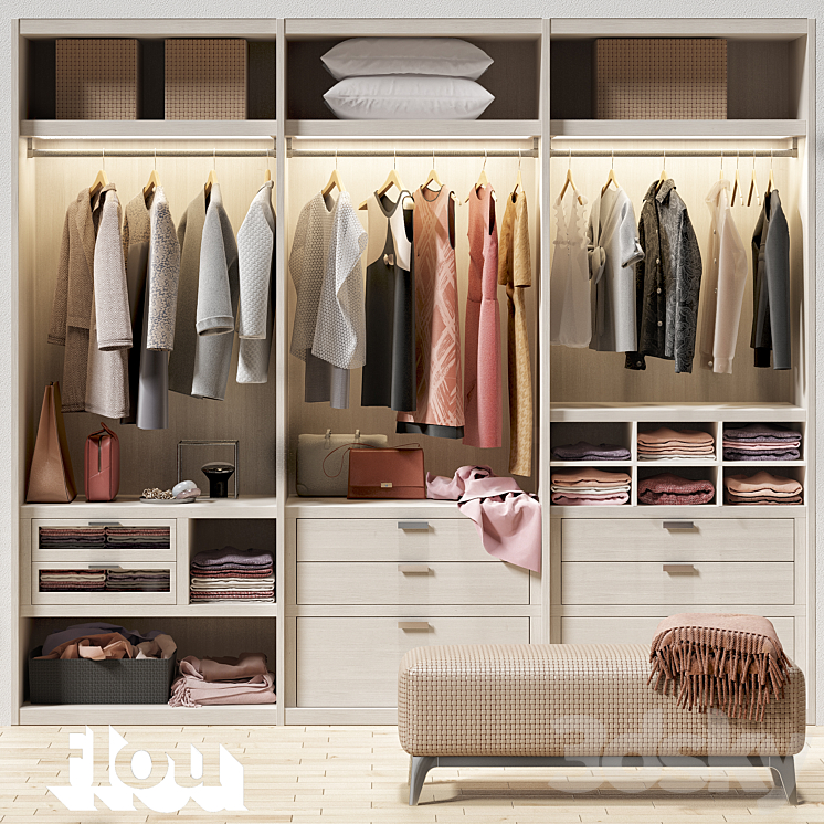 Wardrobe Flou 3DS Max - thumbnail 1