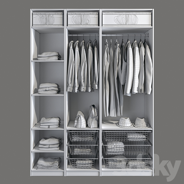 Wardrobe PAX from IKEA 3DS Max Model - thumbnail 3