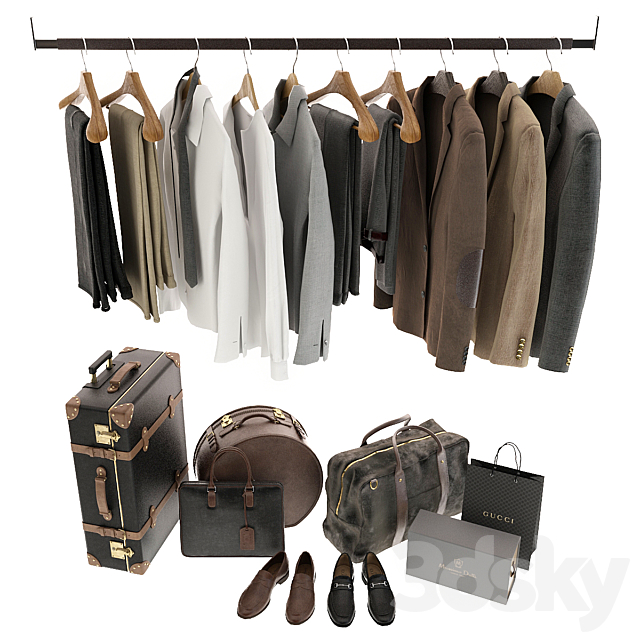 Wardrobe set 3ds Max - thumbnail 3