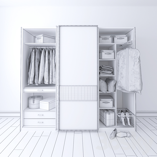 Wardrobe Sevilla with internal content 3DSMax File - thumbnail 3