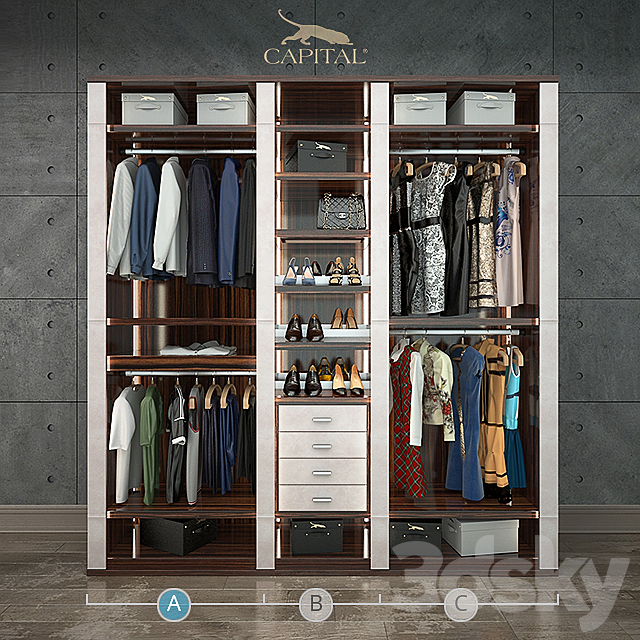 Wardrobe VENERE Capital collection. segment A men’s clothing 3DSMax File - thumbnail 2