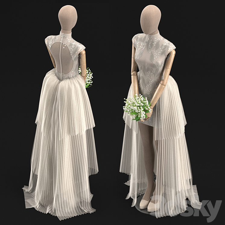 wedding dress 02 3DS Max - thumbnail 2