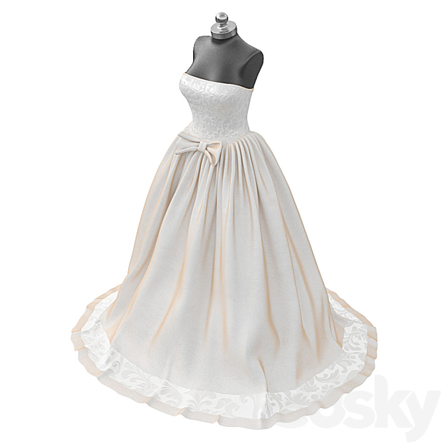 Wedding dress 3ds Max - thumbnail 1