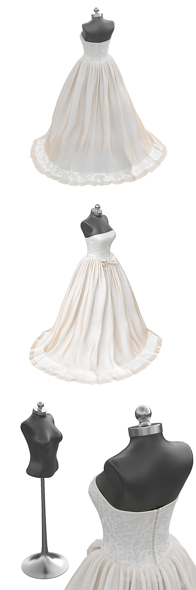 Wedding dress 3ds Max - thumbnail 2