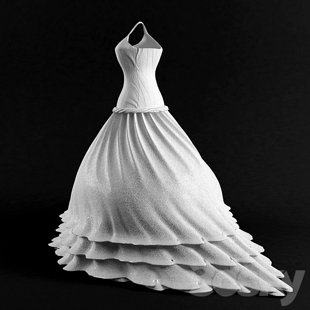 Wedding Dress 3DS Max Model - thumbnail 2