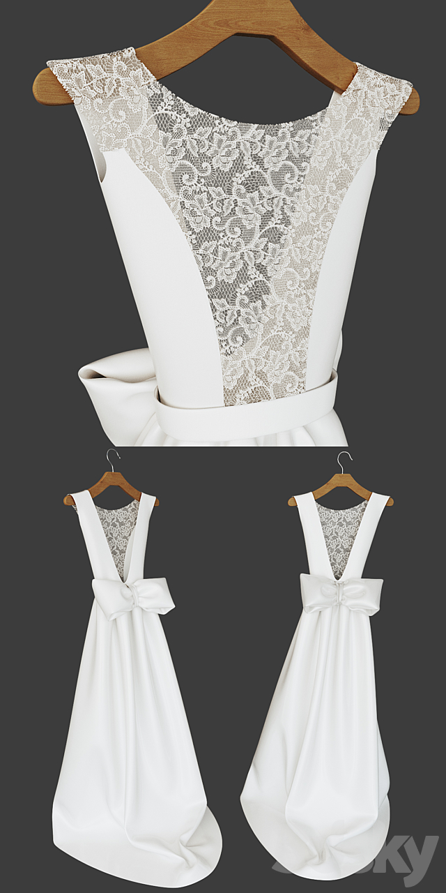 Wedding dress 3DS Max Model - thumbnail 2