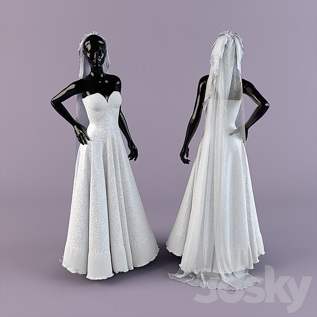 Wedding Dress 3DSMax File - thumbnail 1