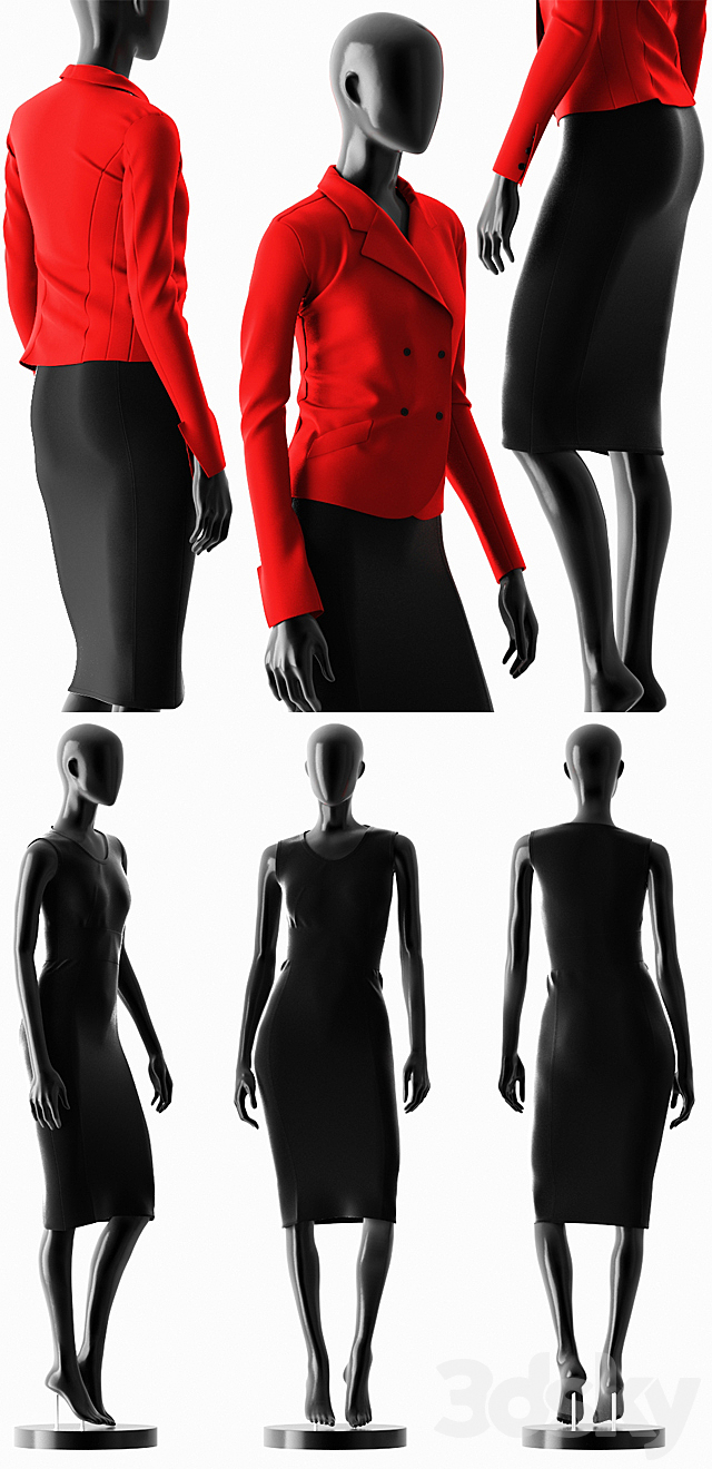 Woman Casual Suit 3DS Max Model - thumbnail 2