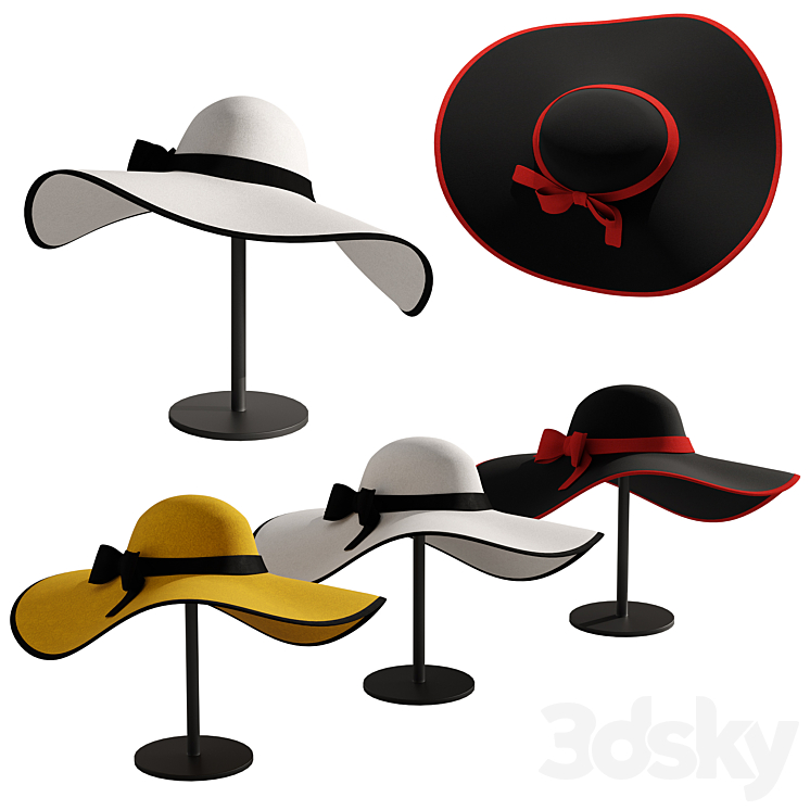 Woman hat 3 3DS Max Model - thumbnail 1