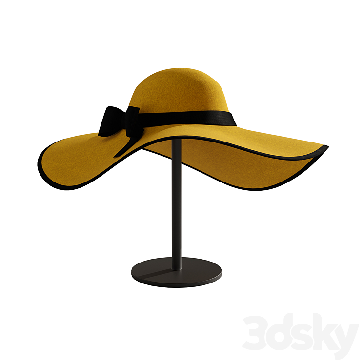 Woman hat 3 3DS Max Model - thumbnail 2