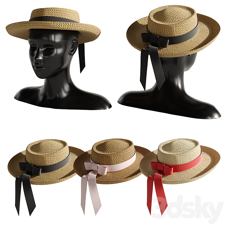 woman hat 4 3DS Max Model - thumbnail 1