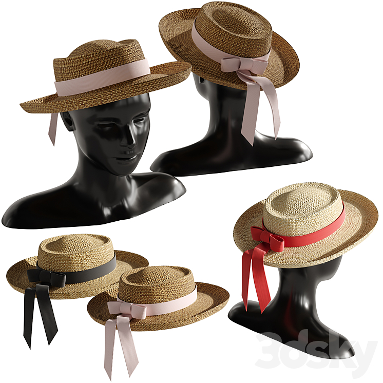 woman hat 4 3DS Max Model - thumbnail 2