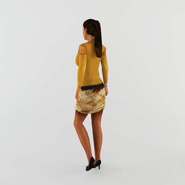 Woman in a miniskirt 3DSMax File - thumbnail 2