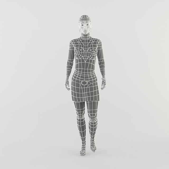 Woman in a miniskirt 3DSMax File - thumbnail 3