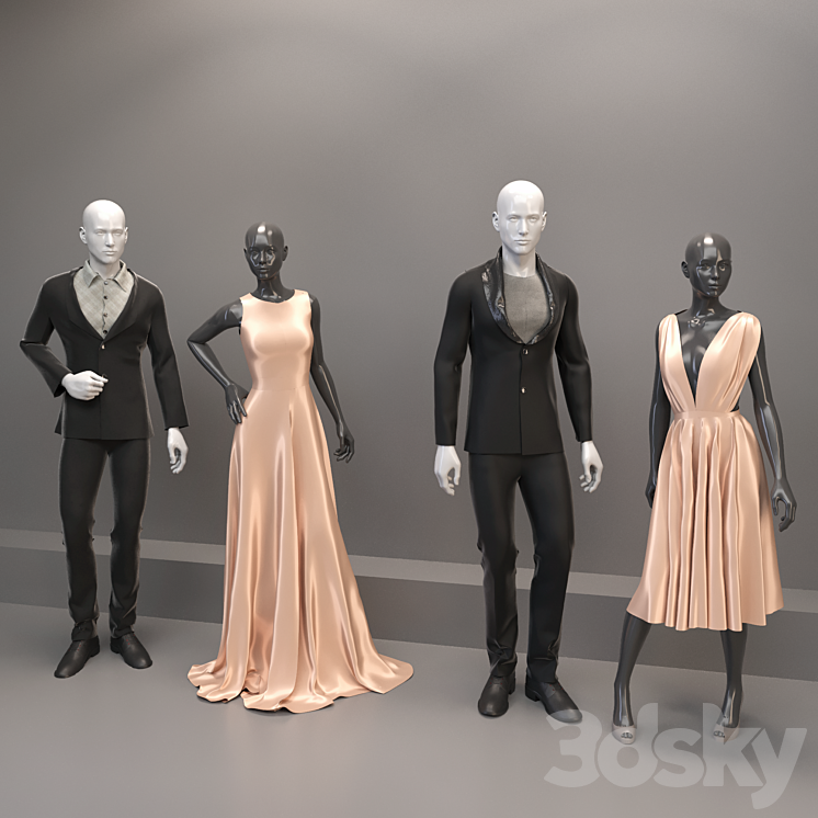 Women and men clothing 3DS Max - thumbnail 1