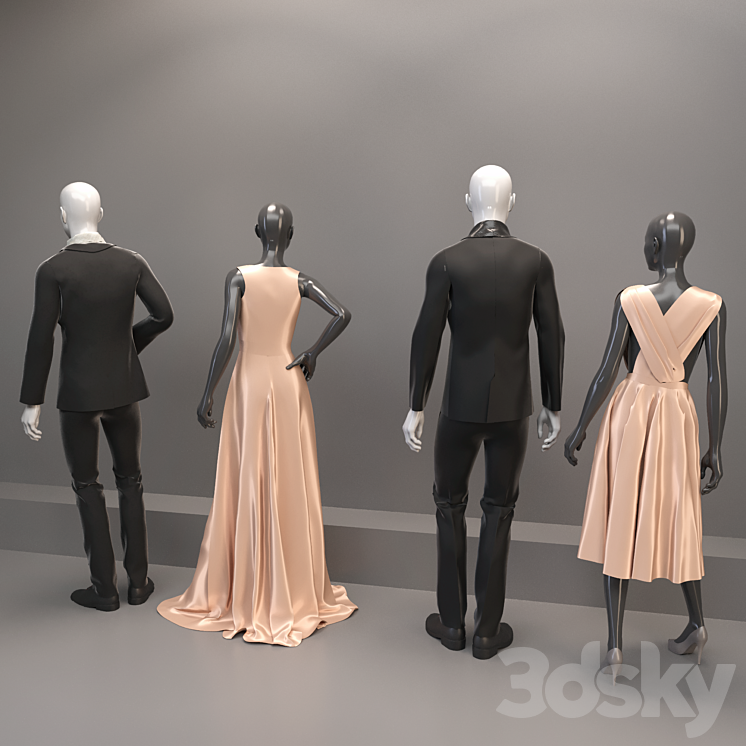 Women and men clothing 3DS Max - thumbnail 2