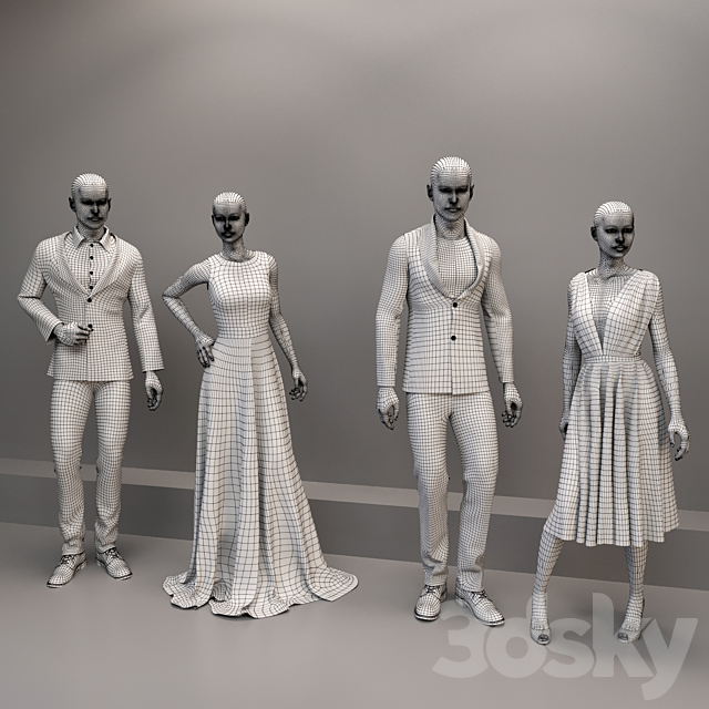 Women and men clothing 3DSMax File - thumbnail 3