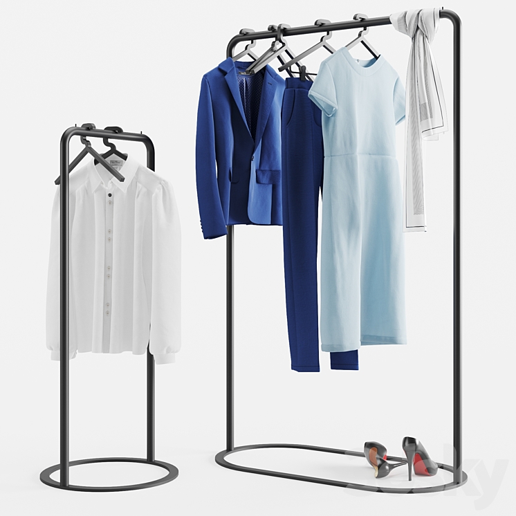 Women’s clothes on hangers 3DS Max Model - thumbnail 1