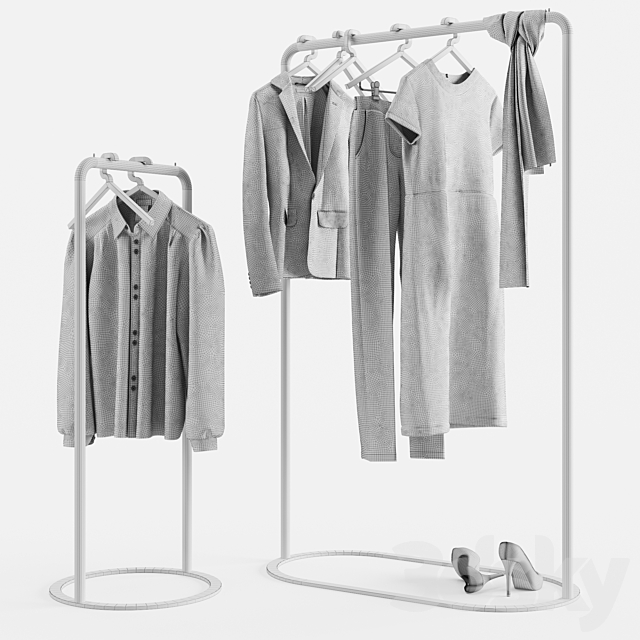 Women’s clothes on hangers 3DSMax File - thumbnail 5