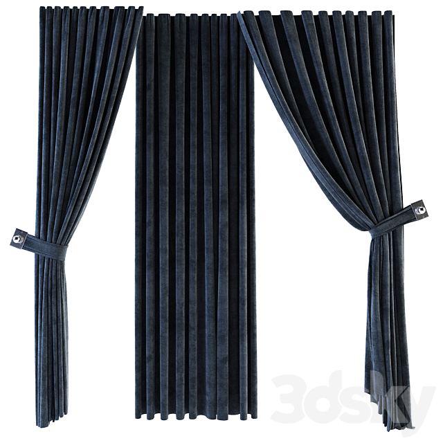 3 types of curtains 3DSMax File - thumbnail 1