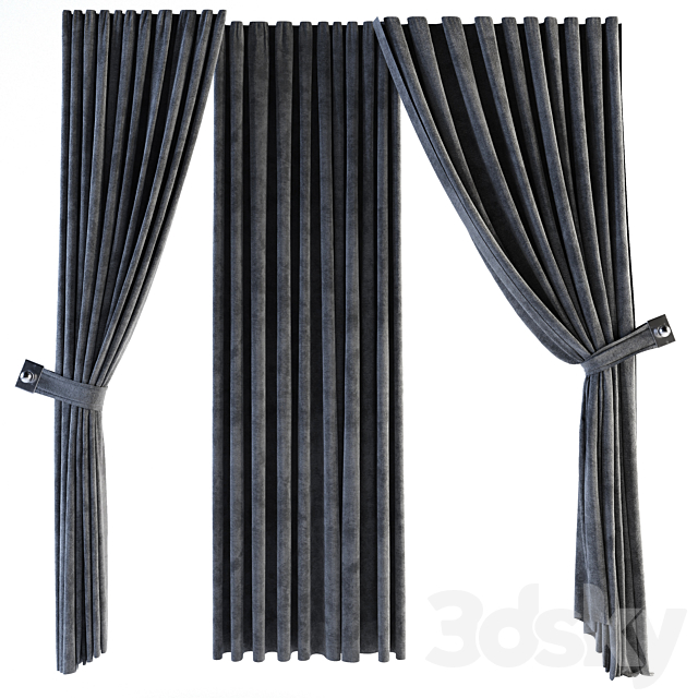 3 types of curtains 3DSMax File - thumbnail 3