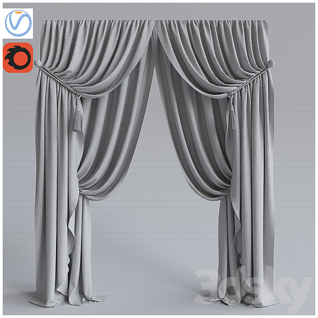 4 curtains lilac 3ds Max - thumbnail 2