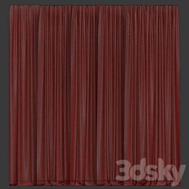 A collection of curtains with tulle. 3DSMax File - thumbnail 4